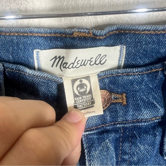 Madewell Womens High Rise Blue Denim Jean Shorts Rolled Hem Size 28 NEW Cotton - Picture 4 of 8